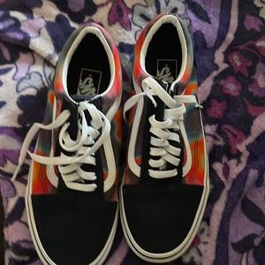 Vans brand new, Black with orange and blue design